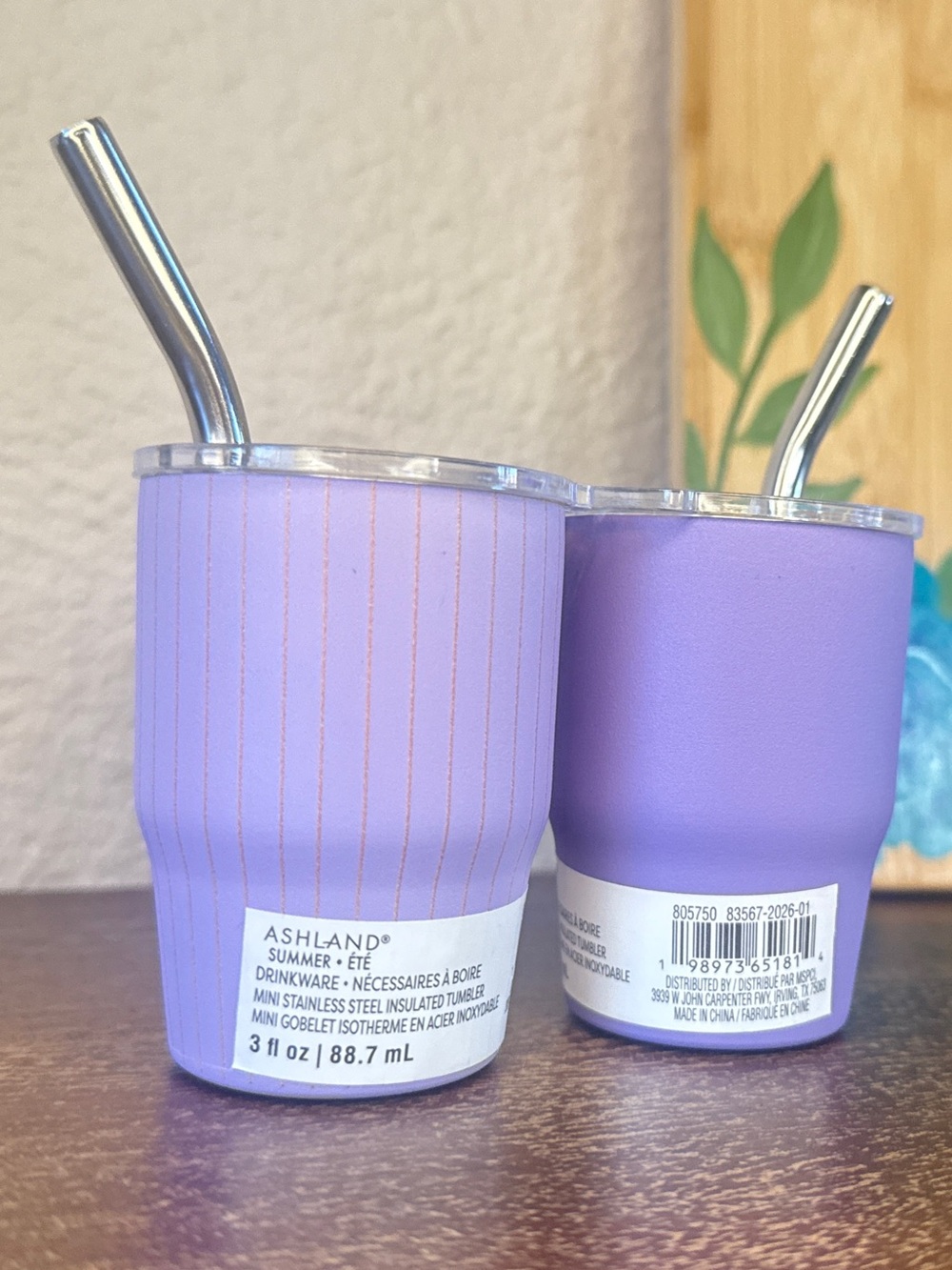 Mini Tumblers with Straws in Lavender, Set of 2 (3 oz cups) β Ashland - Picture 6 of 11